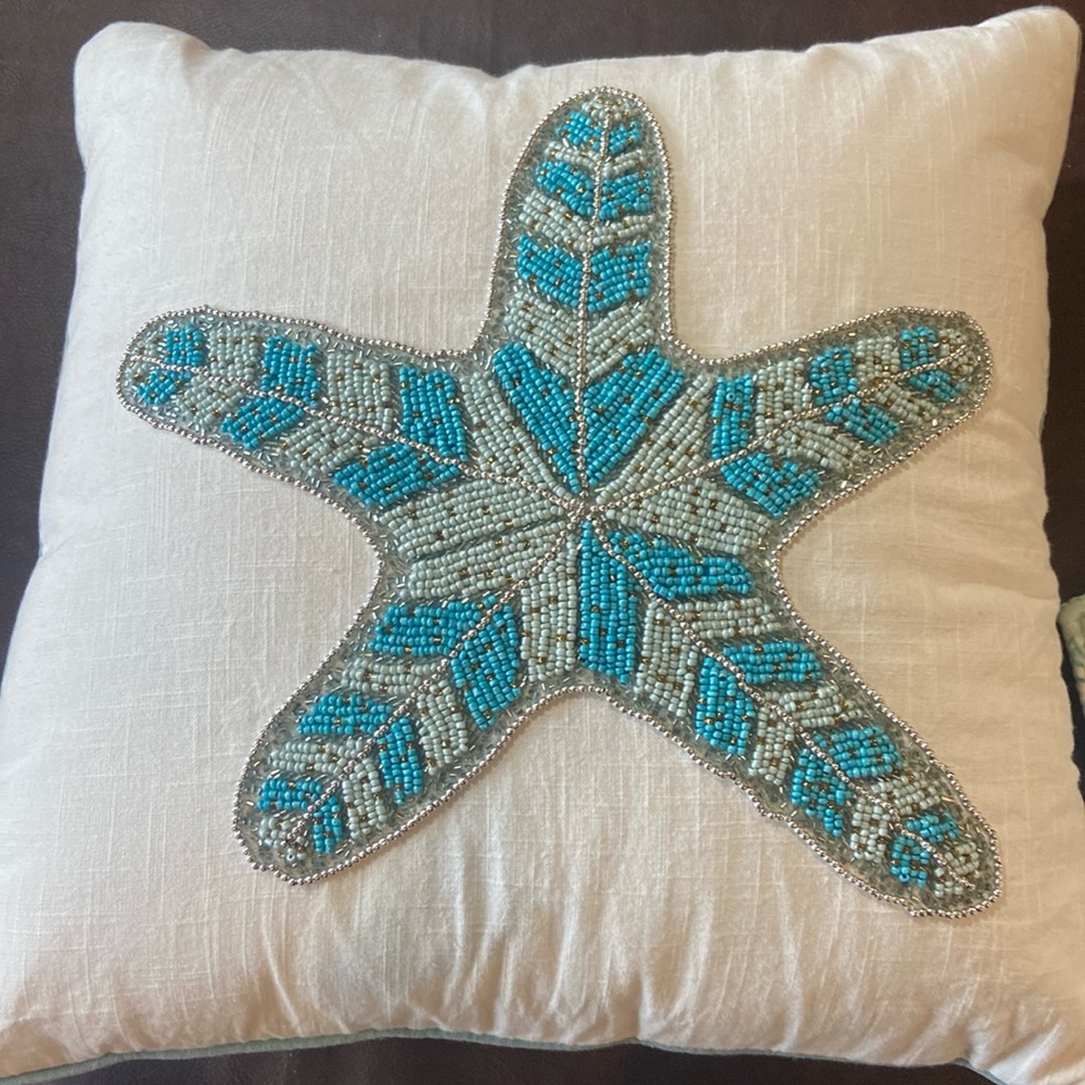 Beachy Throw Pillow & Matching Pillowcases